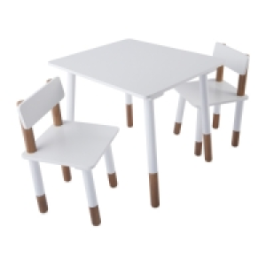 Childrens White Table & Chairs Set