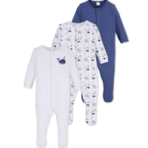 Aldi  Sealife Baby Sleepsuit 3 Pack