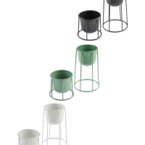 Round Metal Planter with Frame Set