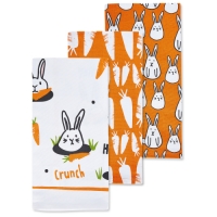 Aldi  Bunny Carrots Tea Towels 3 Pack