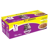 Centra  Whiskas Adult 1+ Wet Cat Food Pouches Poultry in Jelly Mega 