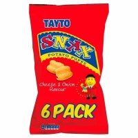 Centra  Tayto Snax Potato Puffs Cheese & Onion Flavour 6 Pack 102g