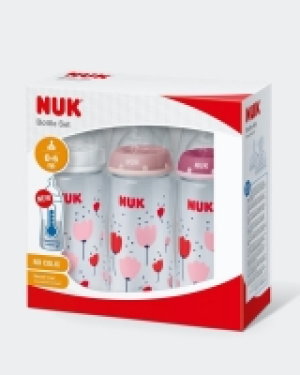 NUK First Choice Temperature Control Triple Bottle Set Girl
