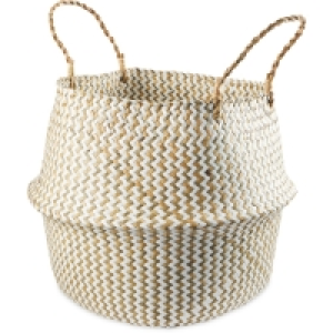 Plain White Seagrass Storage Basket