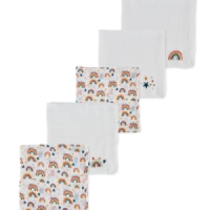 Rainbow Muslin Cloths 5 Pack