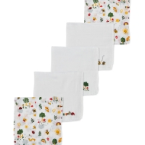 Aldi  Cute Nature Muslin Cloths 5 Pack