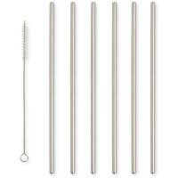 Aldi  Steel Straight Straws 6 Pack