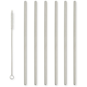 Steel Straight Straws 6 Pack