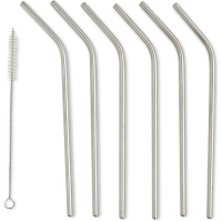 Aldi  Stainless Steel Bent Straws 6 Pack