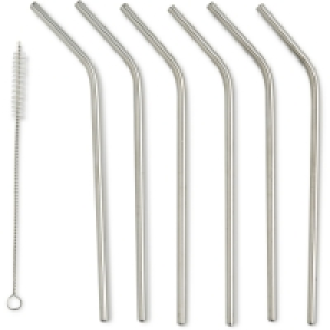 Stainless Steel Bent Straws 6 Pack