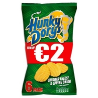 Centra  Tayto Hunky Dorys Cheddar Cheese & Spring Onion 6 Pack 150g
