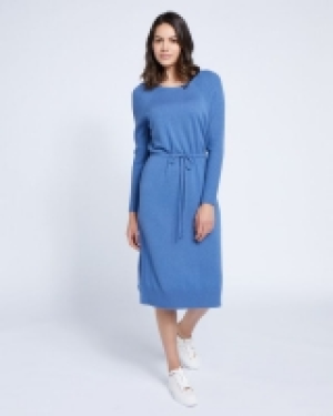 Paul Costelloe Living Studio Blue Cashmere-Blend Knit Dress