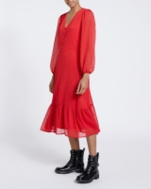 Dobby Midi Dress