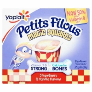 Petits Filous Magic Squares Strawberry & Vanilla Flavour Yog