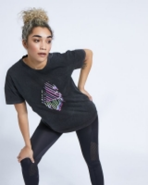 Helen Steele Acid Wash Placement Print Tee