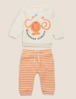 Marks and Spencer  2 Piece Pure Cotton Mr Men Outfit (7lbs-3 Yrs)