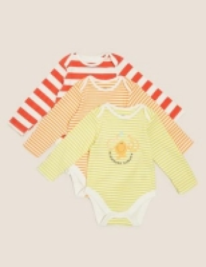 3pk Pure Cotton Mr Men Stripe Bodysuits (7lbs-3 Yrs )