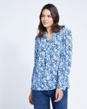 Dunnes Stores  Paul Costelloe Living Studio Blue Leopard Blouse
