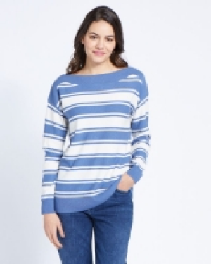 Dunnes Stores  Paul Costelloe Living Studio Blue Stripe Cashmere-Blend Boat