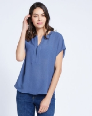 Dunnes Stores  Paul Costelloe Living Studio Blue Half Placket Top