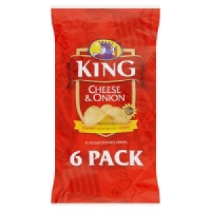 King Crisps Cheese & Onion 6 Pack 150g