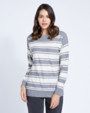 Dunnes Stores  Paul Costelloe Living Studio Grey Stripe Cashmere-Blend Boat