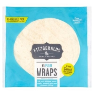 Centra  Fitzgeralds Family Bakery 6 Plain Wraps 370g