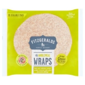 Fitzgeralds Family Bakery 6 Wholemeal Wraps 370g