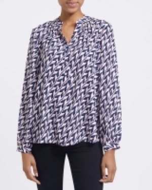 Geo Blue Print Blouse