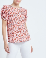 Dunnes Stores  Floral Print Puff Sleeve Top