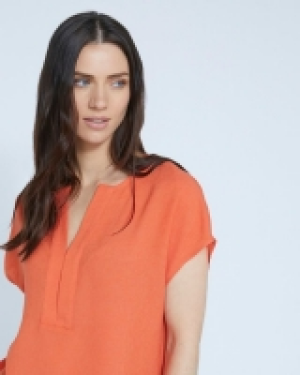 Dunnes Stores  Paul Costelloe Living Studio Orange Half Placket Top