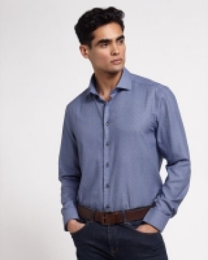 Dunnes Stores  Paul Costelloe Living Regular Fit Indigo Printed Shirt