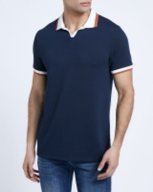 Dunnes Stores  Paul Galvin Navy Notch Neck Polo