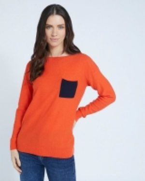 Dunnes Stores  Paul Costelloe Living Studio Orange Pocket Boat Neck Jumper