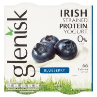 SuperValu  Glenisk 0% Fat Irish Strained Protein Yogurt Blueberry 4 Pac