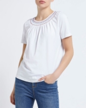Smocked Embroidery T-Shirt