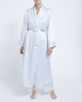 Dunnes Stores  Francis Brennan the Collection Grey Stripe Satin Robe