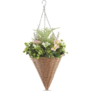 Aldi  Artificial Pink & White Basket