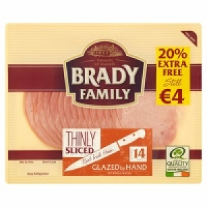 Brady Family Thinly Sliced Glazed 20% Extra Free 170g