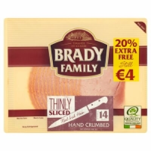 Brady Family Thinly Sliced Crumbed 20% Extra Free 170g