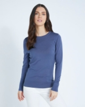 Dunnes Stores  Paul Costelloe Living Studio Blue Silk Blend Crew Neck Jumpe