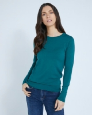 Dunnes Stores  Paul Costelloe Living Studio Green Silk Blend Crew Neck Jump