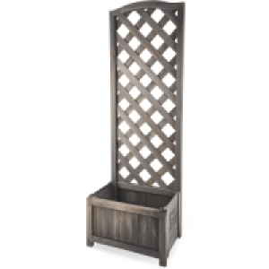 Grey Lattice Wooden Planter