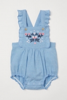 HM  Frill-trimmed dungaree shorts