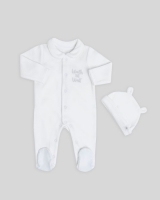 Dunnes Stores  Organic Cotton Velour Sleepsuit Set (Newborn-12 months)