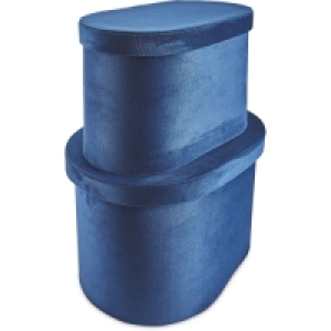 Navy Premium Velour Storage Boxes