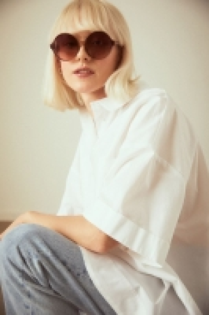 HM  Short-sleeved poplin shirt