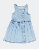 Dunnes Stores  Girls Button Dress (2-8 years)