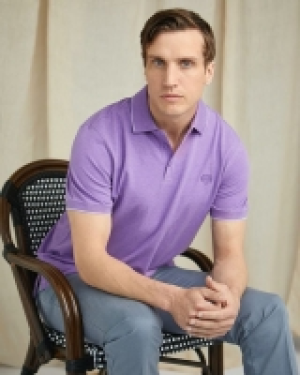 Dunnes Stores  Paul Costelloe Living Lilac Stretch Pique Polo