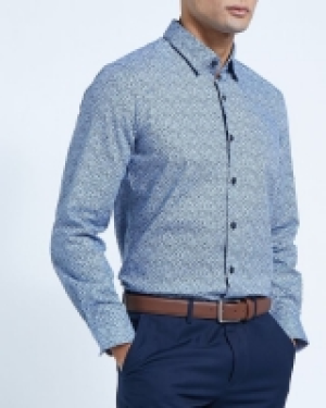 Dunnes Stores  Slim Luxury Navy Floral Shirt